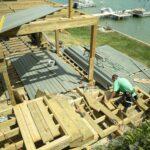 progress photos of a deck installation project