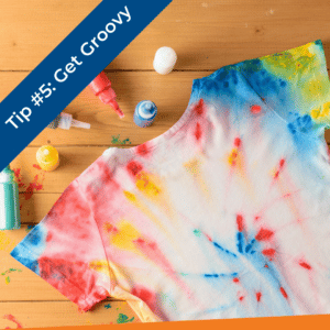 diy tie dye kit laying on a wood deck