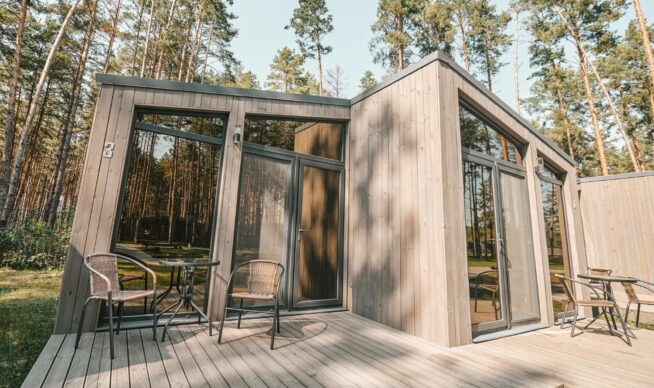 view of a deck connected to a house.
