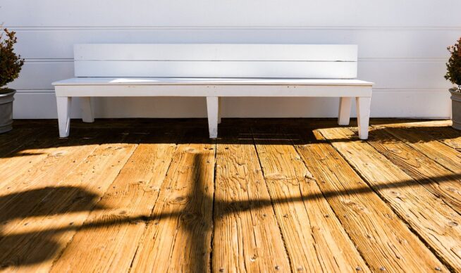 view of a wooden deck