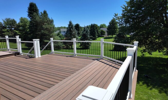 Custom deck with stairs leading to lawn - Livingston County, MI