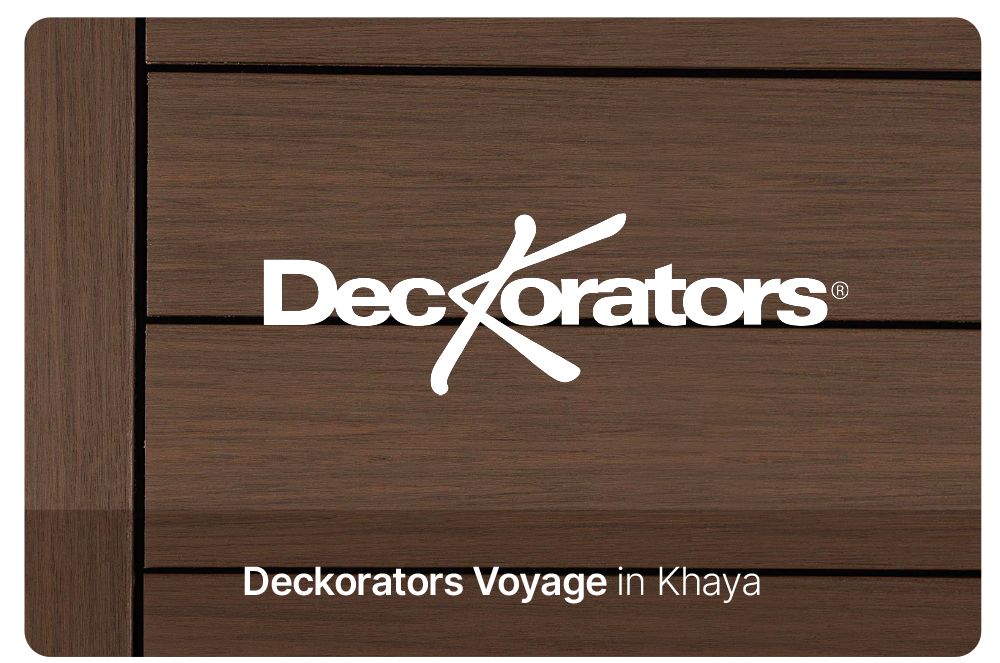 DecKorators Voyage line of composite decking in Khaya colorway