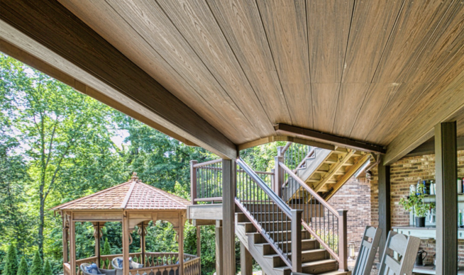Custom two level deck with dry space