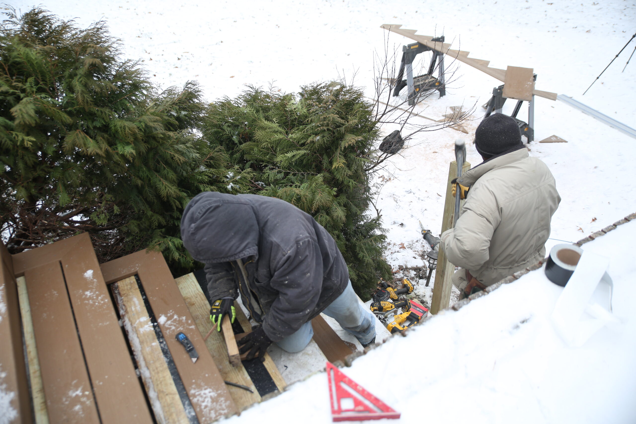 Building a deck during the winter in Michigan