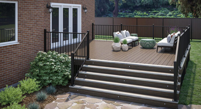 DecKorators Voyage Decking in Khaya